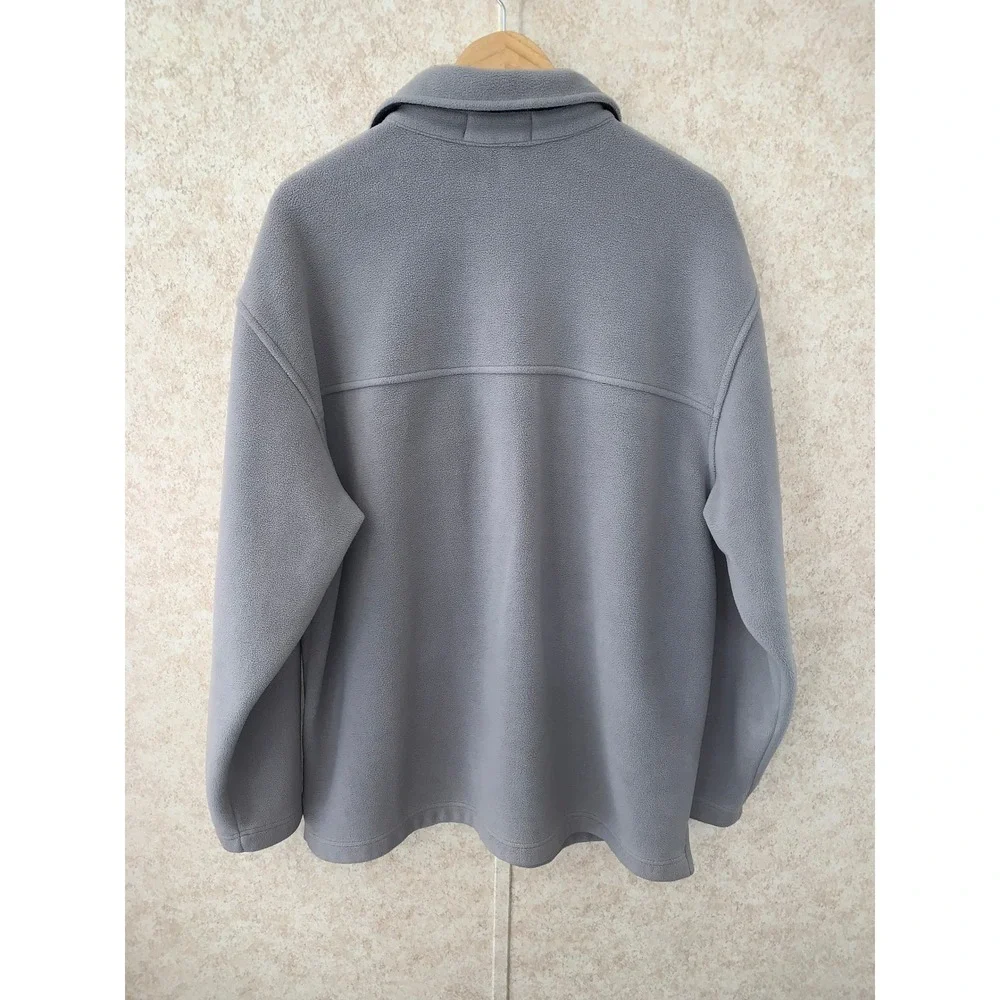 Banana Republic Mens XL Gray Fleece Jacket Button Front Midweight‎